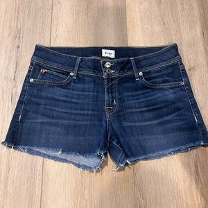 Hudson Croxley Mid Thigh Cut Off Dark Denim Jean Shorts Size 29 NWOT